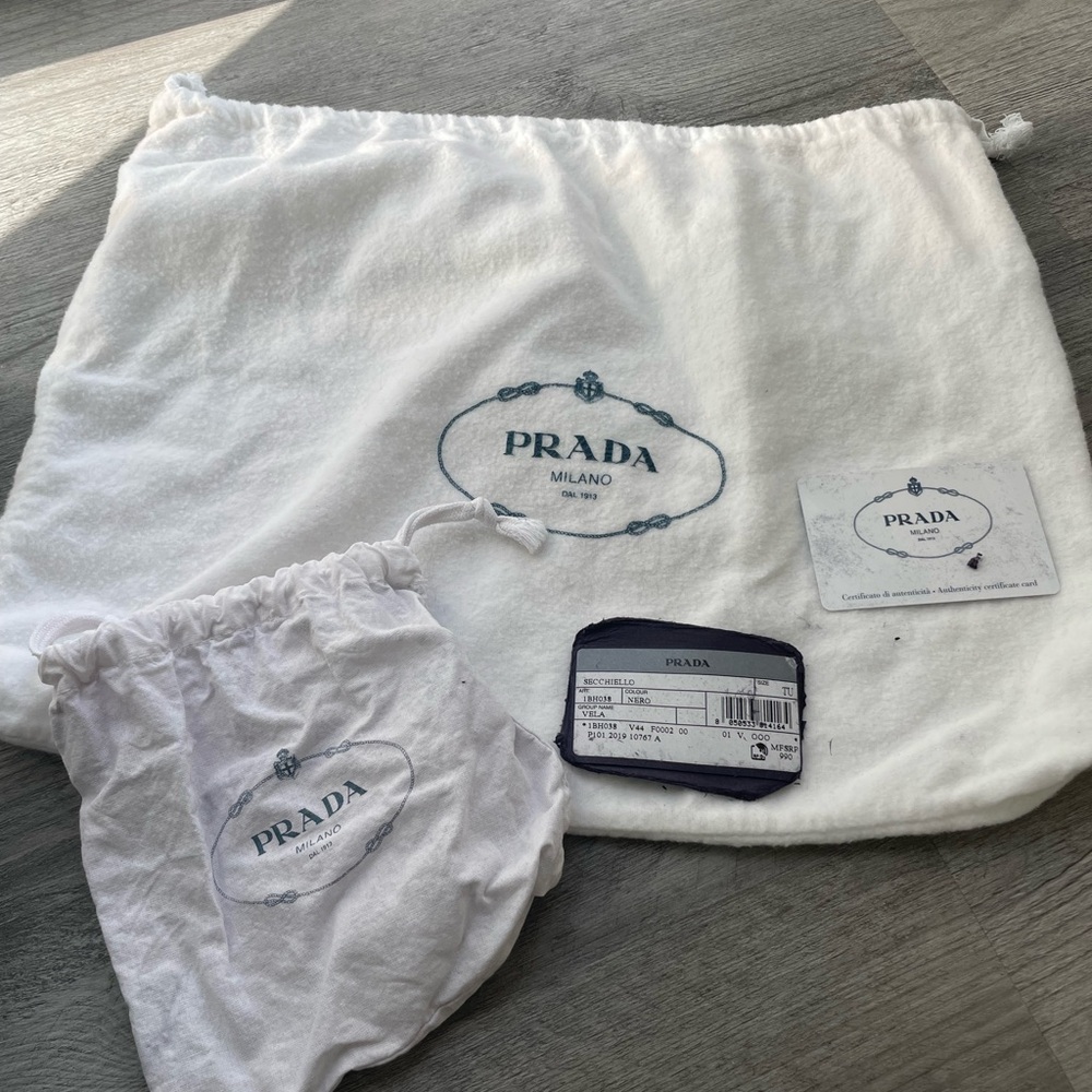 Prada Black Nylon Drawstring Mini Backpack with G… - image 16